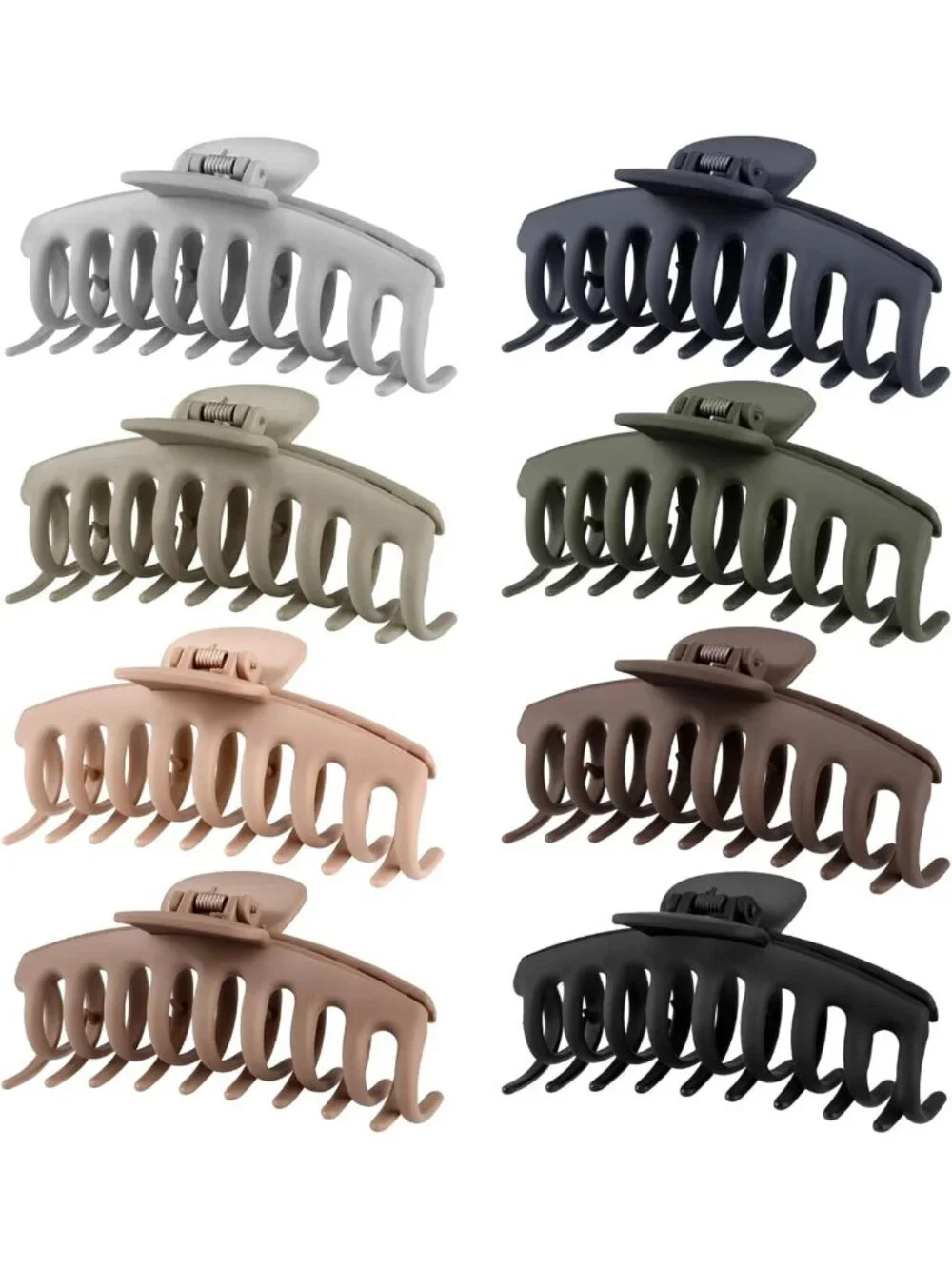 Large Hair Claw Clips Set for Women - Jumbo Matte Non-Slip Hold for Curly